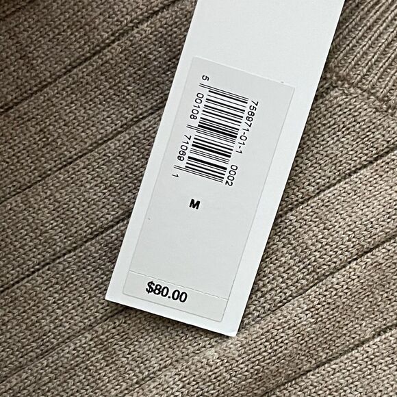 BANANA REPUBLIC Nezha Merino Wool Sleeveless Sweater Medium Beige Brown NEW Work - Picture 6 of 9